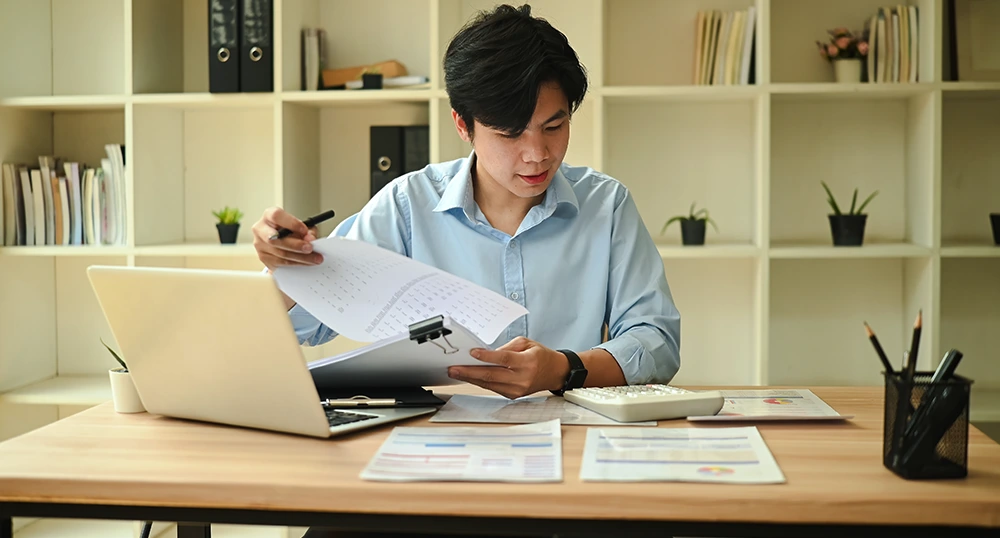 Man doing paperwork