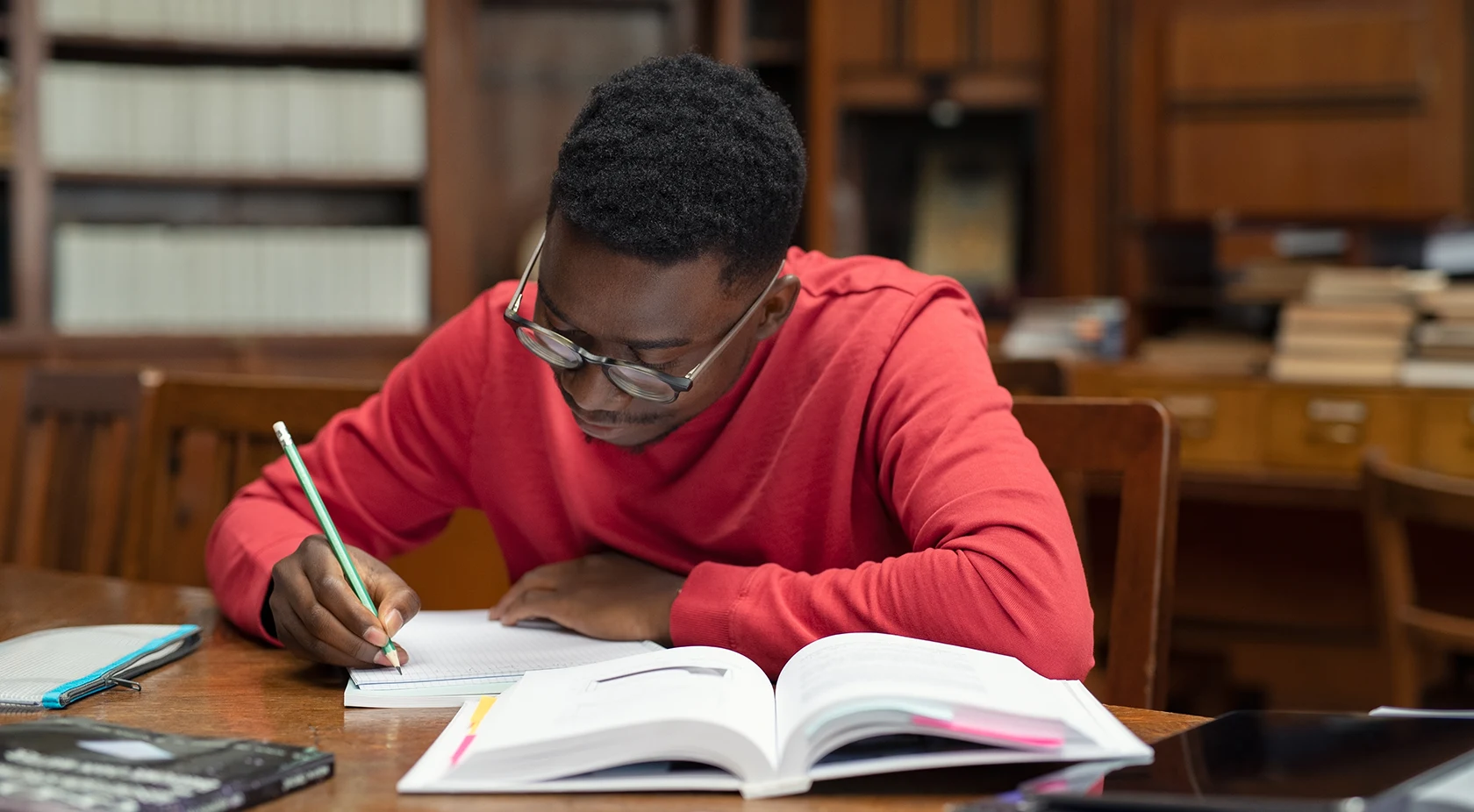 Student studying