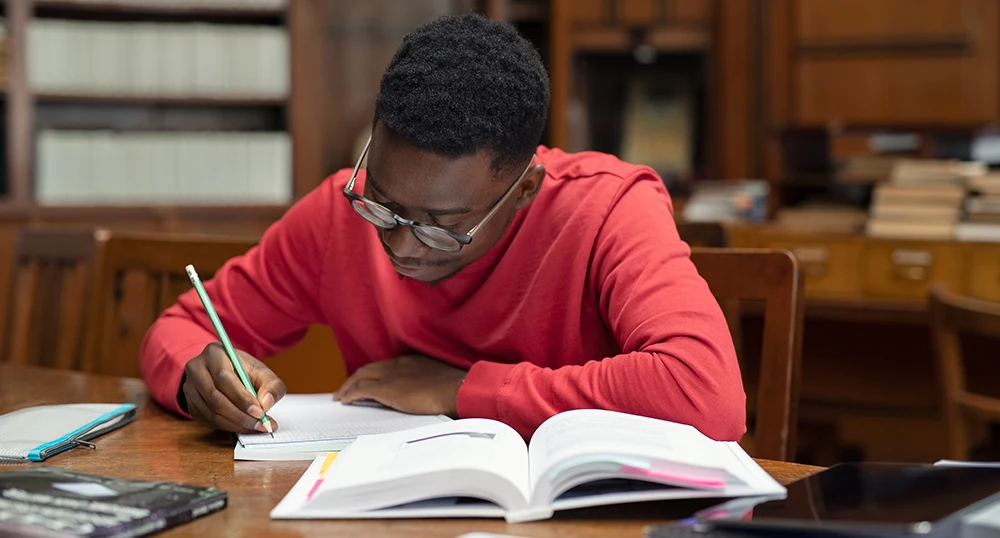 Student studying