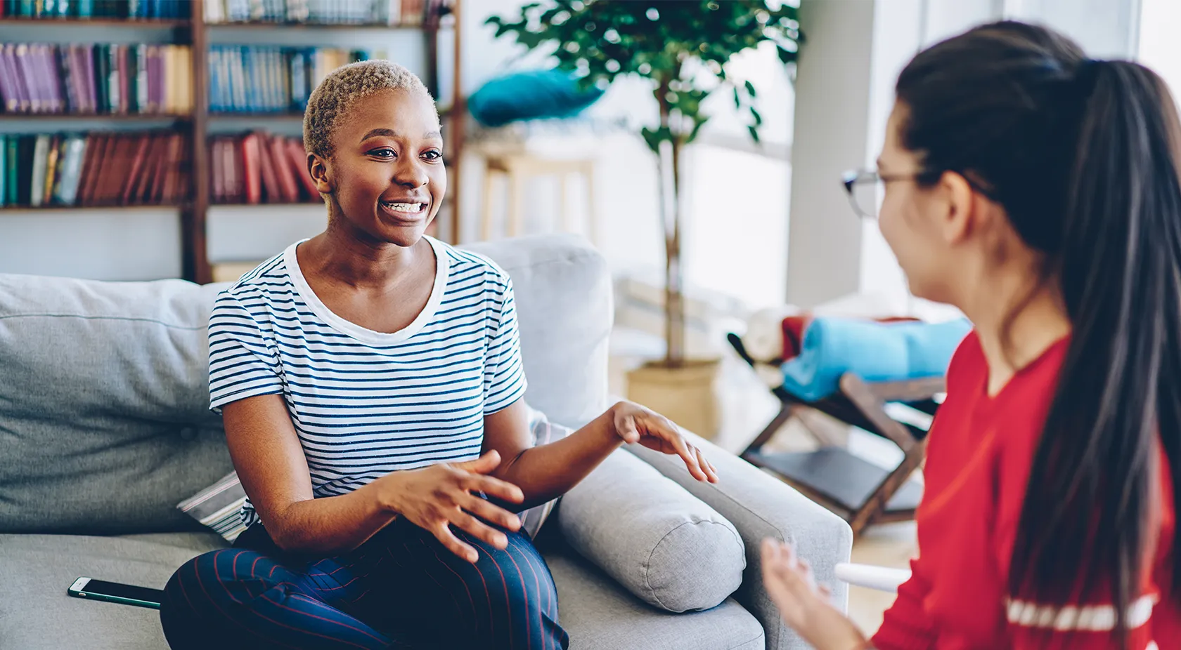 two people talking about loan options