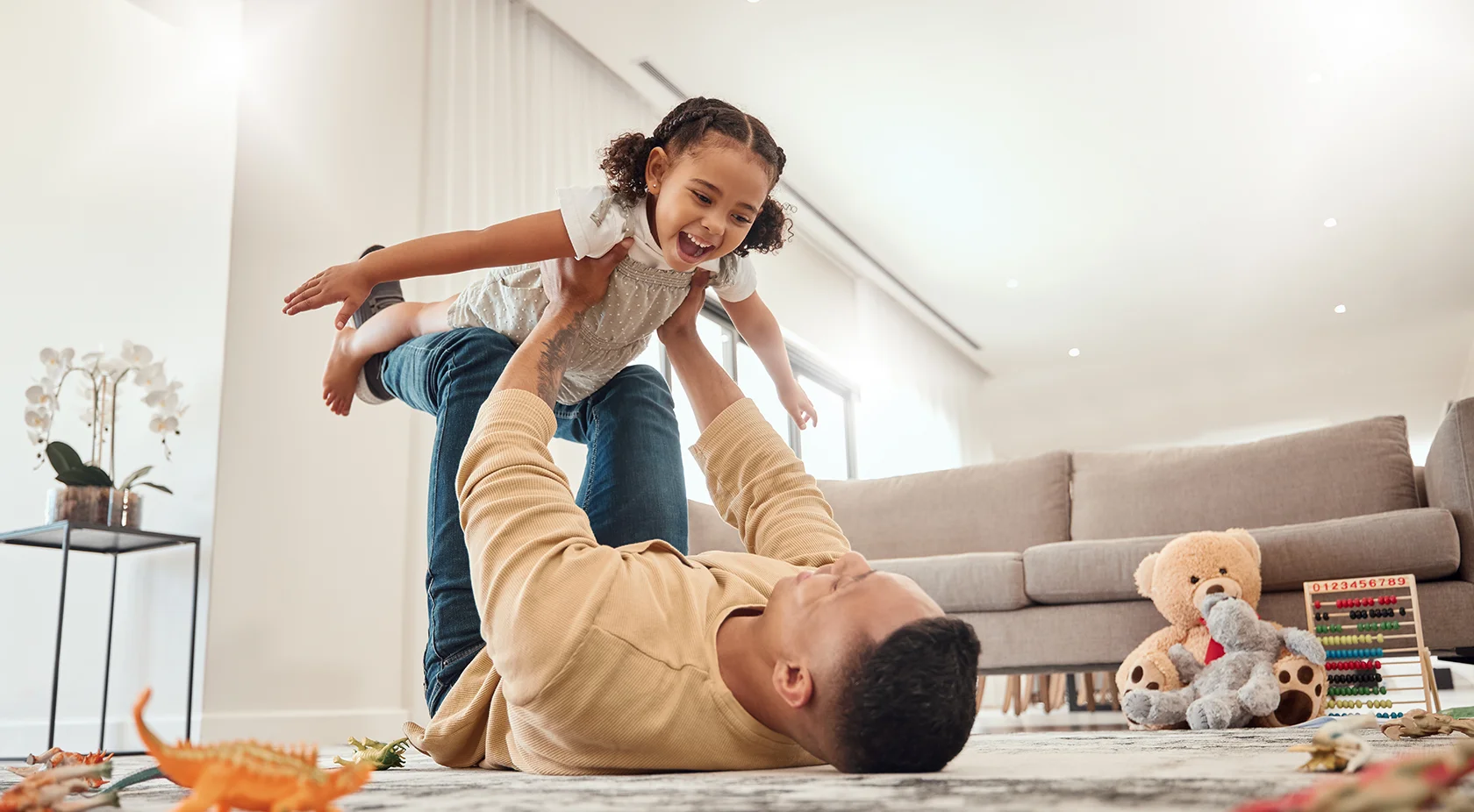 Father playing with daughter
