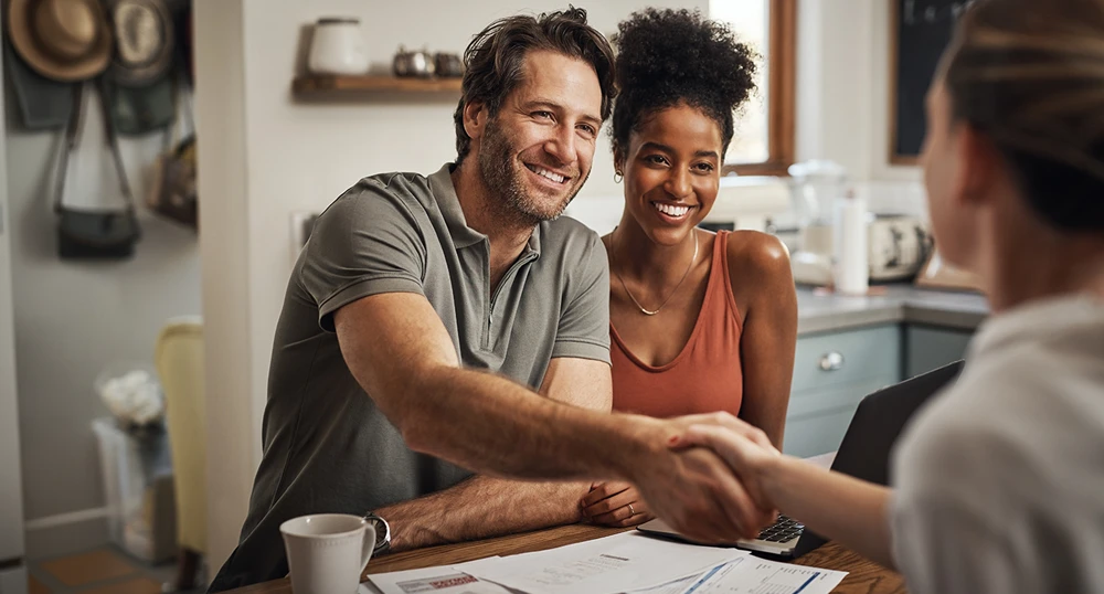 Couple closing a deal