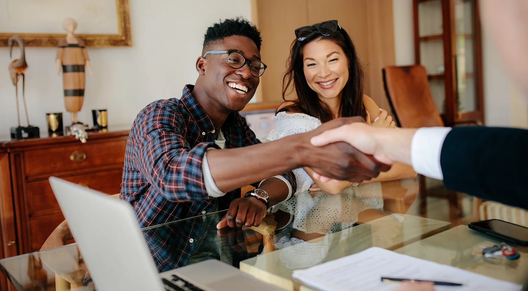 Couple making a deal