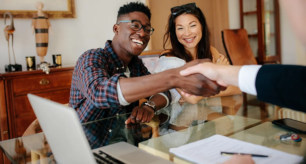 Couple making a deal