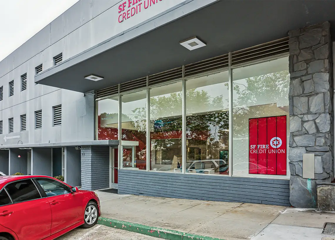 Front of SF Fire Credit Union Stonestown location