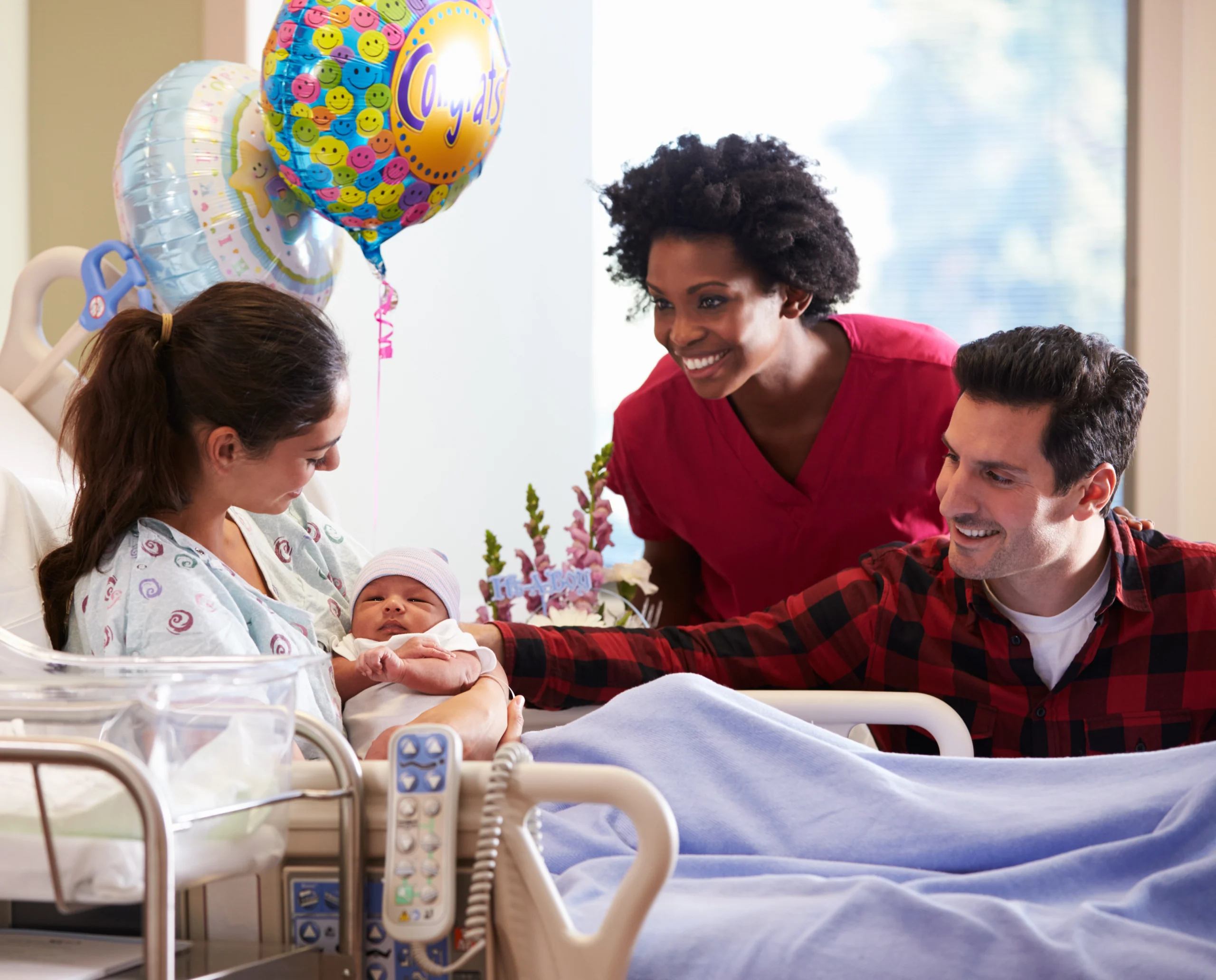 family with new baby